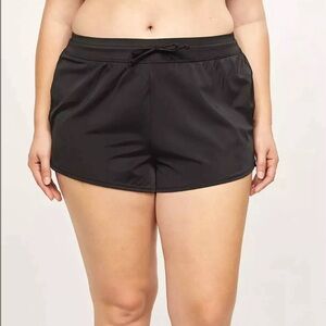Cacique Women's Swim Shorts Size 26 Plus Black Drawstring